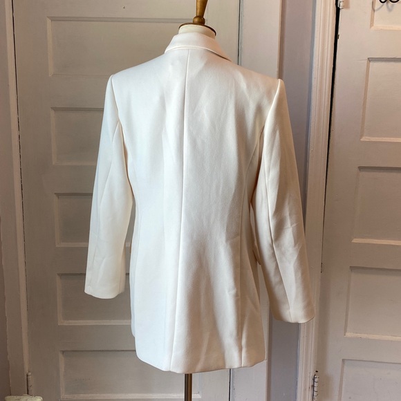 NWT Zara Ecru Double Breasted Long Blazer Coat Jacket, Size XL - Picture 8 of 17
